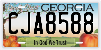 GA license plate CJA8588