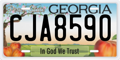 GA license plate CJA8590