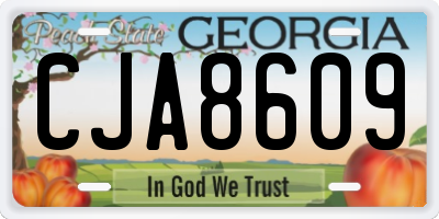 GA license plate CJA8609