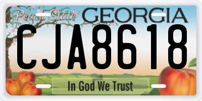 GA license plate CJA8618