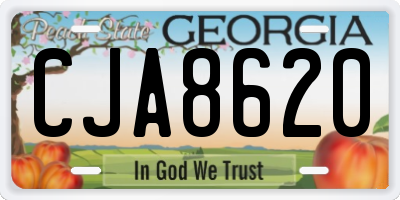 GA license plate CJA8620
