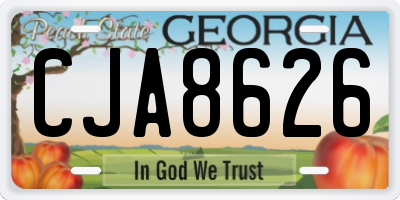 GA license plate CJA8626