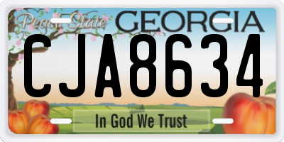 GA license plate CJA8634