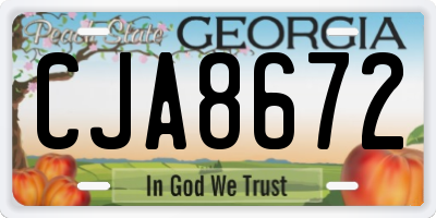 GA license plate CJA8672