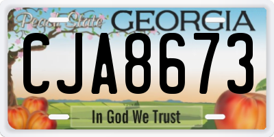 GA license plate CJA8673