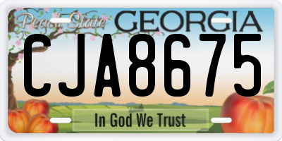 GA license plate CJA8675