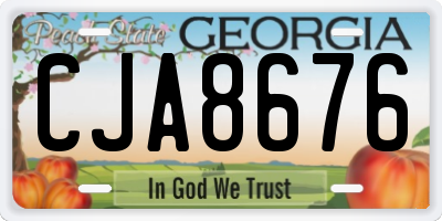GA license plate CJA8676