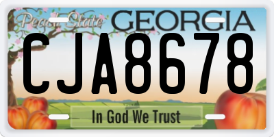GA license plate CJA8678