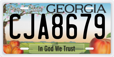 GA license plate CJA8679