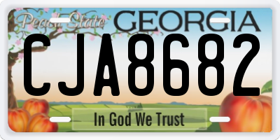 GA license plate CJA8682