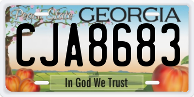 GA license plate CJA8683
