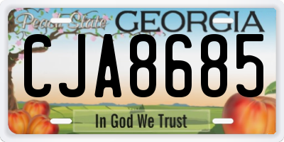 GA license plate CJA8685