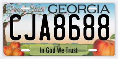 GA license plate CJA8688