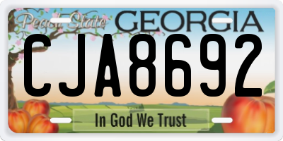 GA license plate CJA8692