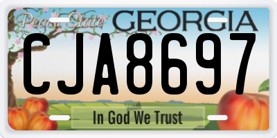 GA license plate CJA8697
