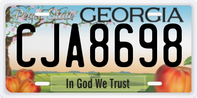 GA license plate CJA8698