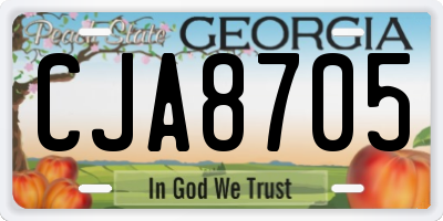 GA license plate CJA8705