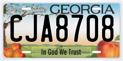 GA license plate CJA8708