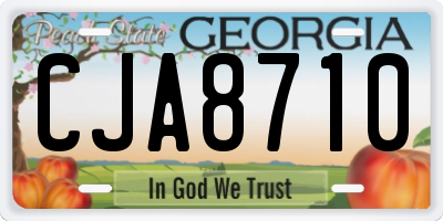 GA license plate CJA8710