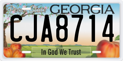 GA license plate CJA8714