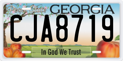 GA license plate CJA8719