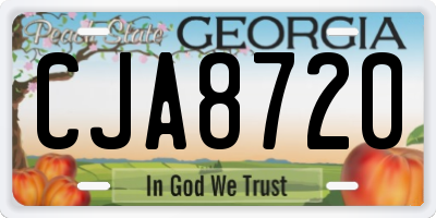GA license plate CJA8720