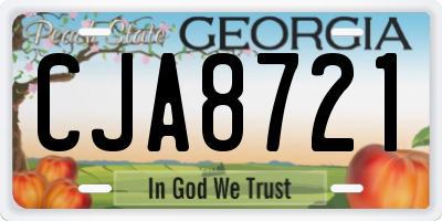 GA license plate CJA8721