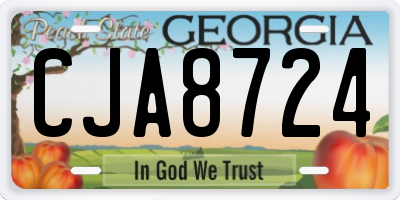 GA license plate CJA8724
