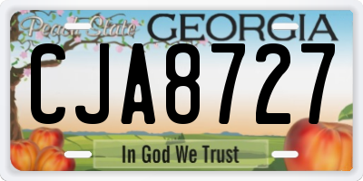 GA license plate CJA8727