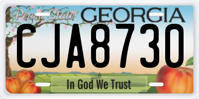 GA license plate CJA8730