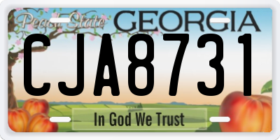 GA license plate CJA8731
