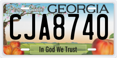 GA license plate CJA8740