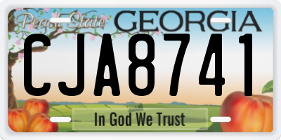 GA license plate CJA8741
