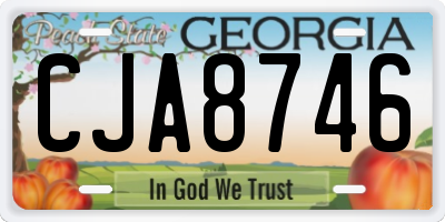 GA license plate CJA8746