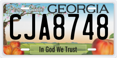GA license plate CJA8748