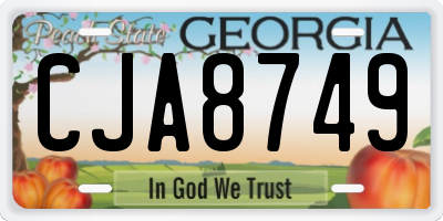 GA license plate CJA8749