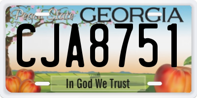 GA license plate CJA8751