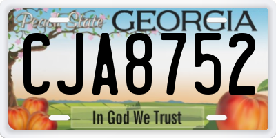GA license plate CJA8752