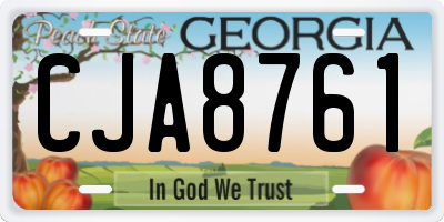 GA license plate CJA8761