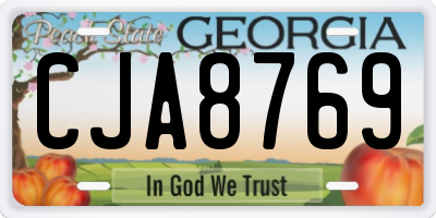 GA license plate CJA8769