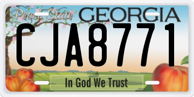 GA license plate CJA8771