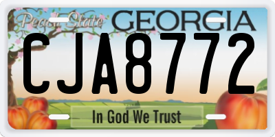 GA license plate CJA8772