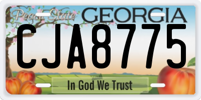 GA license plate CJA8775