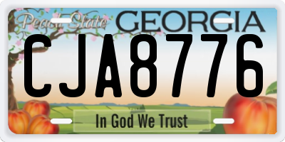 GA license plate CJA8776
