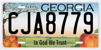 GA license plate CJA8779