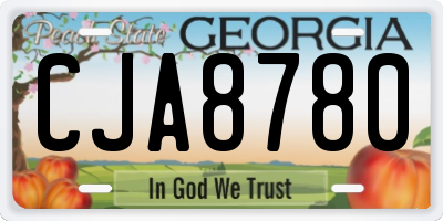 GA license plate CJA8780