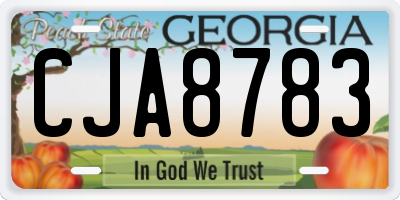 GA license plate CJA8783