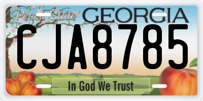 GA license plate CJA8785