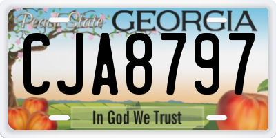 GA license plate CJA8797