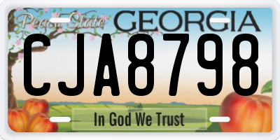GA license plate CJA8798
